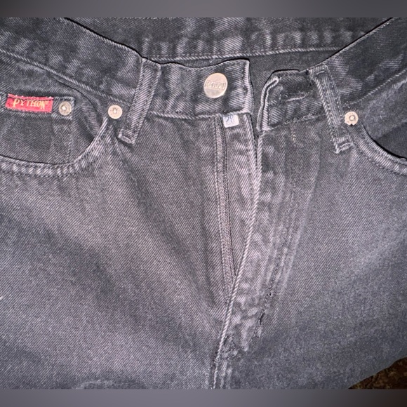 Vintage Black Python Skinny Jeans - Picture 2 of 7